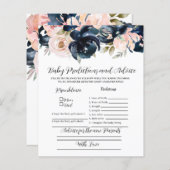Navy und Blush Baby Vorhersagen Party-Spiel. (Vorne/Hinten)