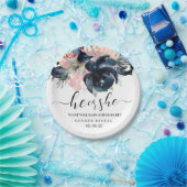 Navy und Blush Gender zeigen Teller auf Papier. P (Party)