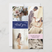 Navy und Blush Pink Script Danke Collage (Vorderseite)