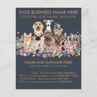 Navy und Brown Dog Sitting Service Pet Groomer