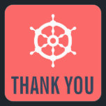 Navy und Coral Nautical Wedding Danke Stickers<br><div class="desc">Navy Blue und Koral Nautical Wedding Danke Sticker Navy Blau und Korallen danken Ihnen Aufkleber mit einem weißen Helm. Das Hotel eignet sich ideal für Hochzeiten im Wassersport oder Hochzeiten zum Thema Meer und Ozean. Matching Items sind verfügbar. com</div>