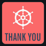 Navy und Coral Nautical Wedding Danke Stickers<br><div class="desc">Navy Blue und Koral Nautical Wedding Danke Sticker Navy Blau und Korallen danken Ihnen Aufkleber mit einem weißen Helm. Das Hotel eignet sich ideal für Hochzeiten im Wassersport oder Hochzeiten zum Thema Meer und Ozean. Matching Items sind verfügbar. com</div>