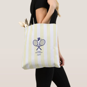 Navy- und cremefarbene preppy-Tennis-Brautparty Tasche
