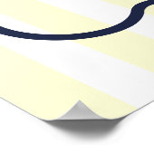 Navy- und cremefarbene Willkommensgruß zur preppy- Poster (Ecke)
