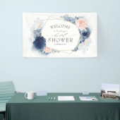 Navy und Dusty Pink Floral Brautparty Banner (Messeveranstaltung)