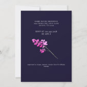 Navy- und Fuchsien-Blumen-Brautparty Einladung (Rückseite)