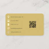 Navy und Gold Achat Edelstein QR-Code Visitenkarte (Rückseite)