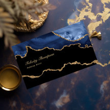 Navy und Gold Achat Edelstein QR-Code