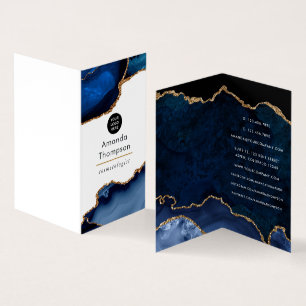 Navy und Gold Achat Edelstein Unternehmen Visitenkarten