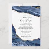 Navy und Gold Agate Drive by Dusche Einladung (Vorderseite)