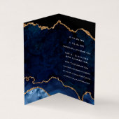 Navy und Gold Agate Wertvoll Stone Corporate Visitenkarten (Innenseite)