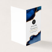 Navy und Gold Agate Wertvoll Stone Corporate Visitenkarten (Vorderseite)