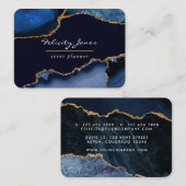 Navy und Gold Agate Wertvoll Stone Visitenkarte (Vorne/Hinten)