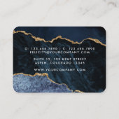 Navy und Gold Agate Wertvoll Stone Visitenkarte (Rückseite)