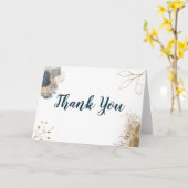 Navy und Gold Ampersand Danke Karte (Gelbe Blume)