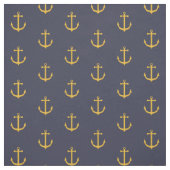 Navy und Gold Anker Fabric Stoff (Muster)
