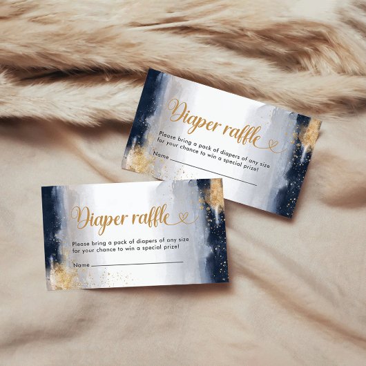 Navy und Gold Baby Dusche Windelwaschkarte Begleitkarte