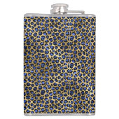 Navy und Gold Cheetah Print Flachmann (Rückseite)