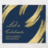 Navy und Gold Chic Elegante Champagne Schaumweinetikett (Einzelnes Label)