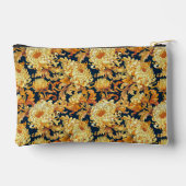 Navy und Gold Chrysantheme Zubehörtasche (Rückseite)