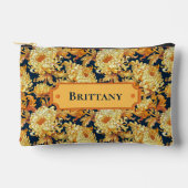 Navy und Gold Chrysantheme Zubehörtasche (Vorderseite)