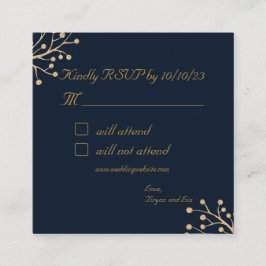 Navy und Gold Elegante Hochzeitskarte UAWG Begleitkarte