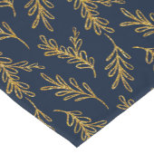 Navy und Gold Floral Sprig Kurzer Tischläufer (Ecke)