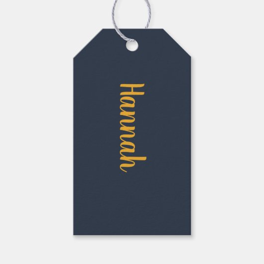 Navy und Gold Geschenkanhänger (Vorderseite)