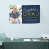 Navy und Gold Glückwunsch Abschluss Foto Banner (Messeveranstaltung)