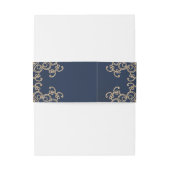 Navy und Gold Indianer Inspiriert Einladungsbanderole (Rückseitenbeispiel)