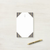 Navy und Gold Leaf Mit Monogramm Post-it Klebezettel (Auf Schreibtisch)
