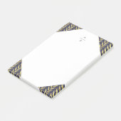 Navy und Gold Leaf Mit Monogramm Post-it Klebezettel (angewinkelt)