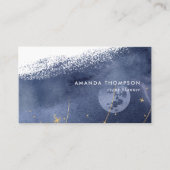 Navy und Gold Lunar Brush Strokes Business Card Visitenkarte (Vorderseite)