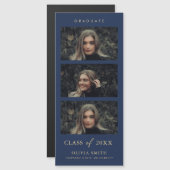 Navy und Gold Magnetic Foto Strip Abschluss Magnetkarte (Vorne/Hinten)