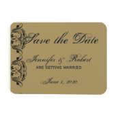 Navy und Gold Masquerade Save the Date Magnet (Horizontal)