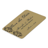 Navy und Gold Masquerade Save the Date Magnet (Linke Seite)