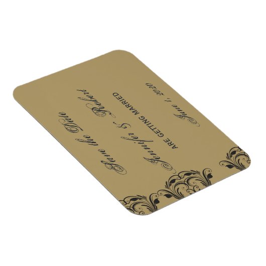 Navy und Gold Masquerade Save the Date Magnet (Rechte Seite)
