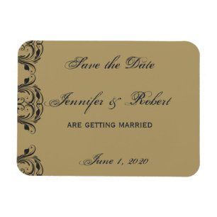 Navy und Gold Masquerade Save the Date Magnet