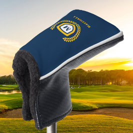 Navy und Gold Monogram Logo Wappen Golf Headcover