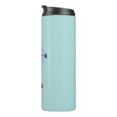 Navy und Gold Nautic Compass Rose mit Namen Thermosbecher (Nach rechts gedreht)