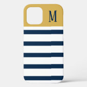 Navy und Gold Nautical Strips Case-Mate iPhone Hülle (Rückseite)