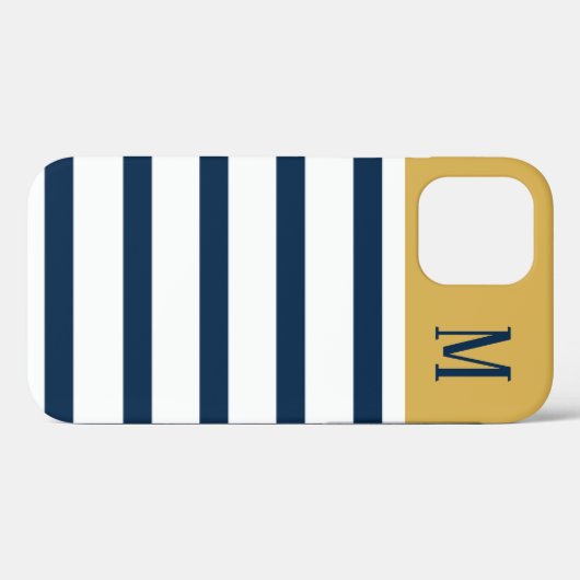 Navy und Gold Nautical Strips Case-Mate iPhone Hülle (Rückseite (Horizontal))