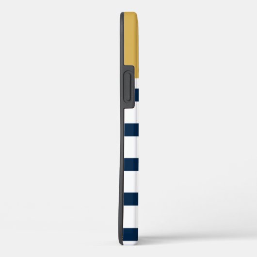 Navy und Gold Nautical Strips Case-Mate iPhone Hülle (Rückseite / Rechts)