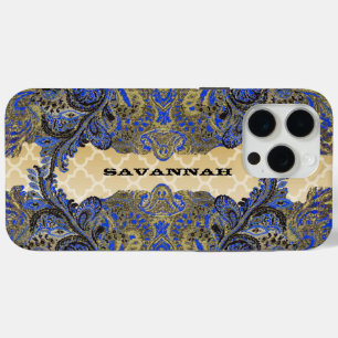 Navy und Gold Paisley Pfau Case-Mate iPhone Hülle