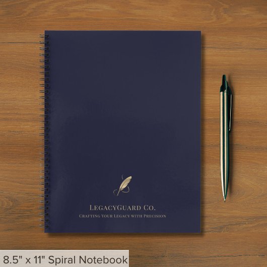 Navy und Gold Quill-Notebook Notizblock