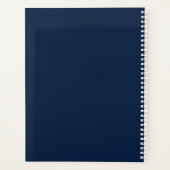 Navy- und Gold-Schulstolz-Farbstil-Monogramm Planer (Rückseite)