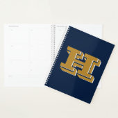 Navy- und Gold-Schulstolz-Farbstil-Monogramm Planer (Anzeige)