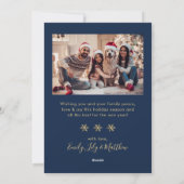 Navy und Gold Snowflake 5 Foto Collage Weihnachten (Rückseite)