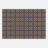 Navy und Gold Square Mandala Geschenkpapier Set (Vorderseite)