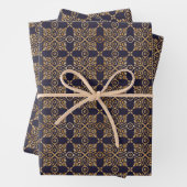 Navy und Gold Square Mandala Geschenkpapier Set (Beispiel)